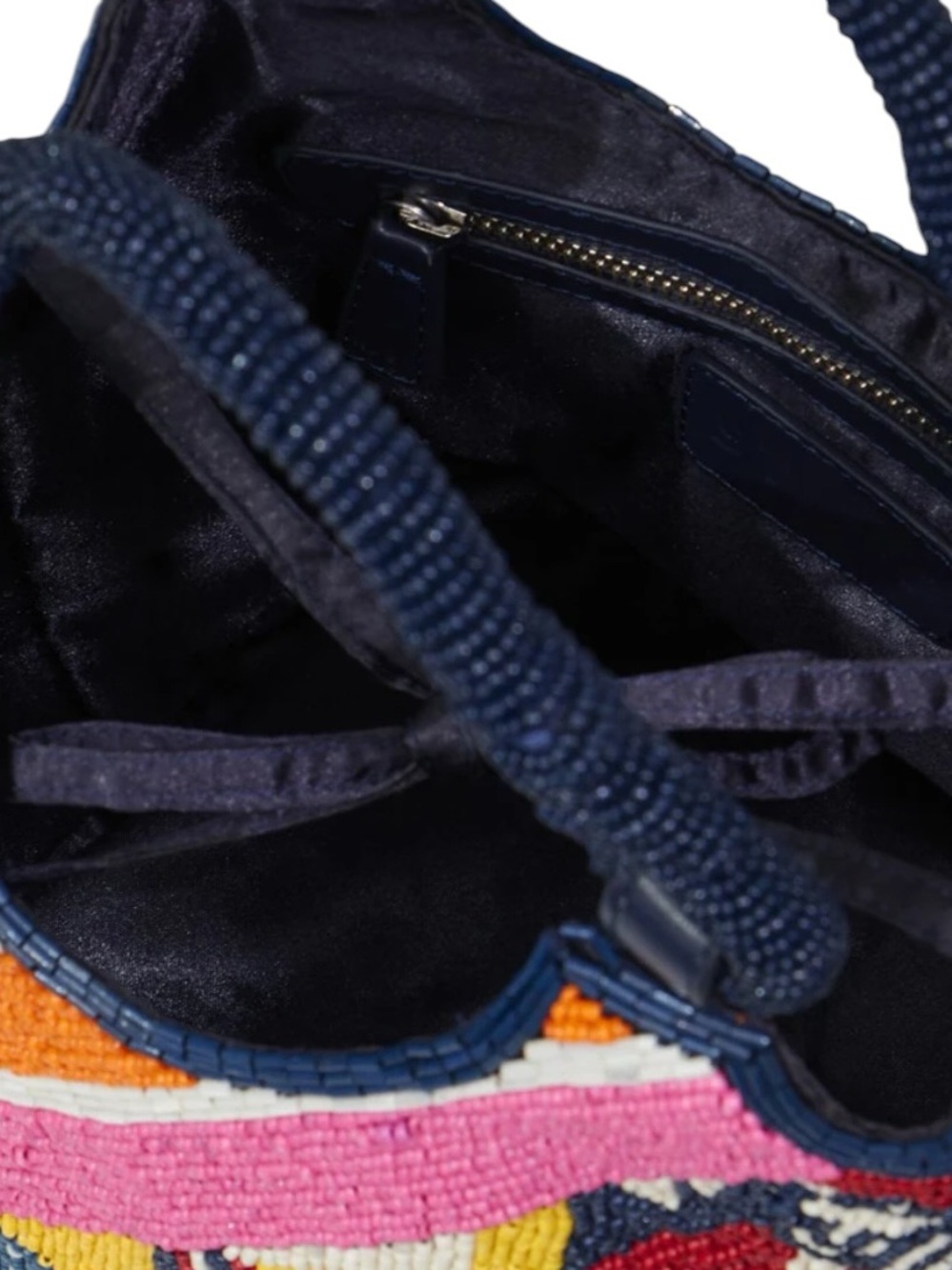 STAUD Cote Beaded Bag Patchwork Foulard Hand Bucket Bag Multicolor Designer NWT - Picture 7 of 7